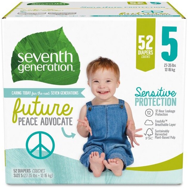 Seventh Generation Sensitive Protection Diapers, Size 5, 27-35lb