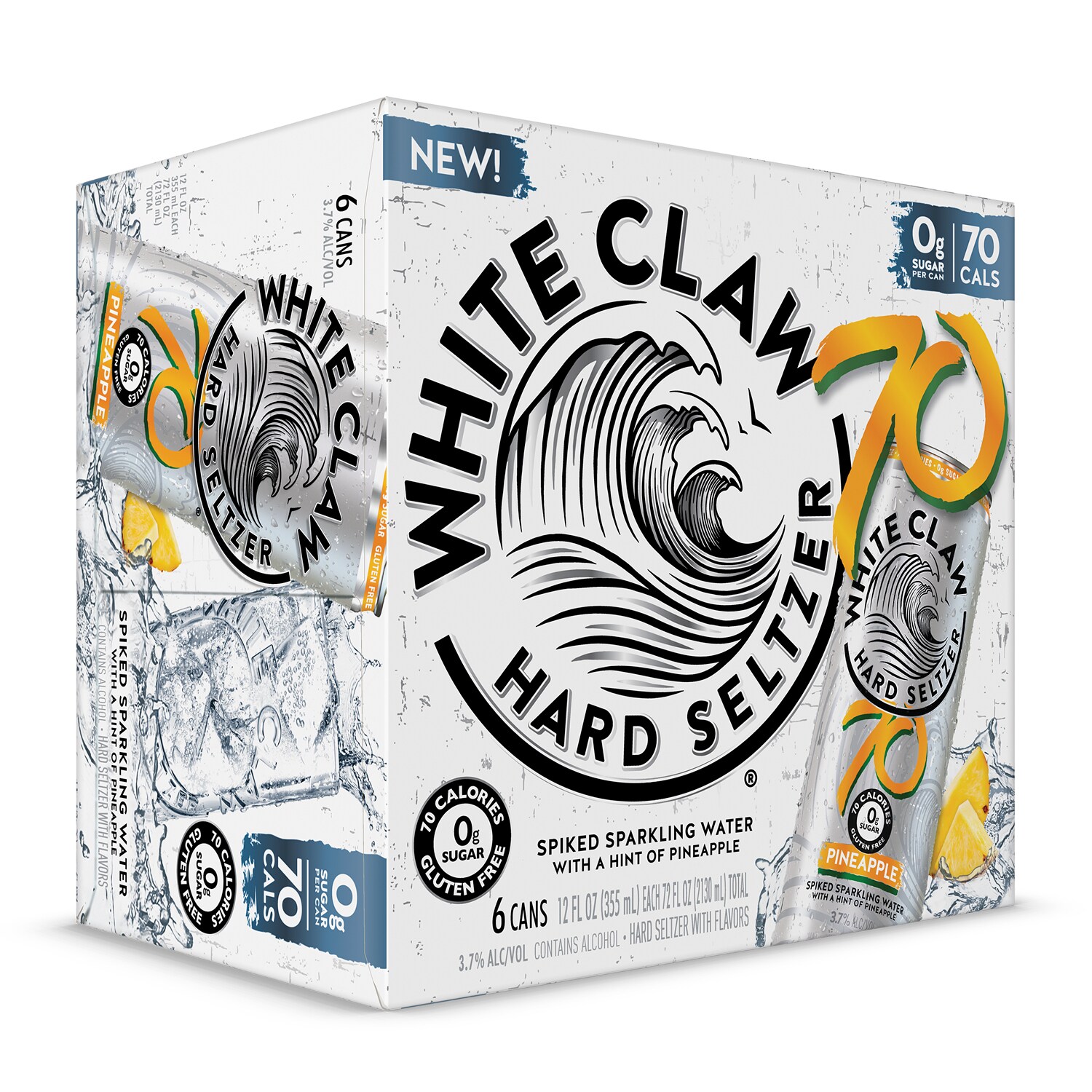 White Claw Hard Seltzer 70, Pineapple, Cans