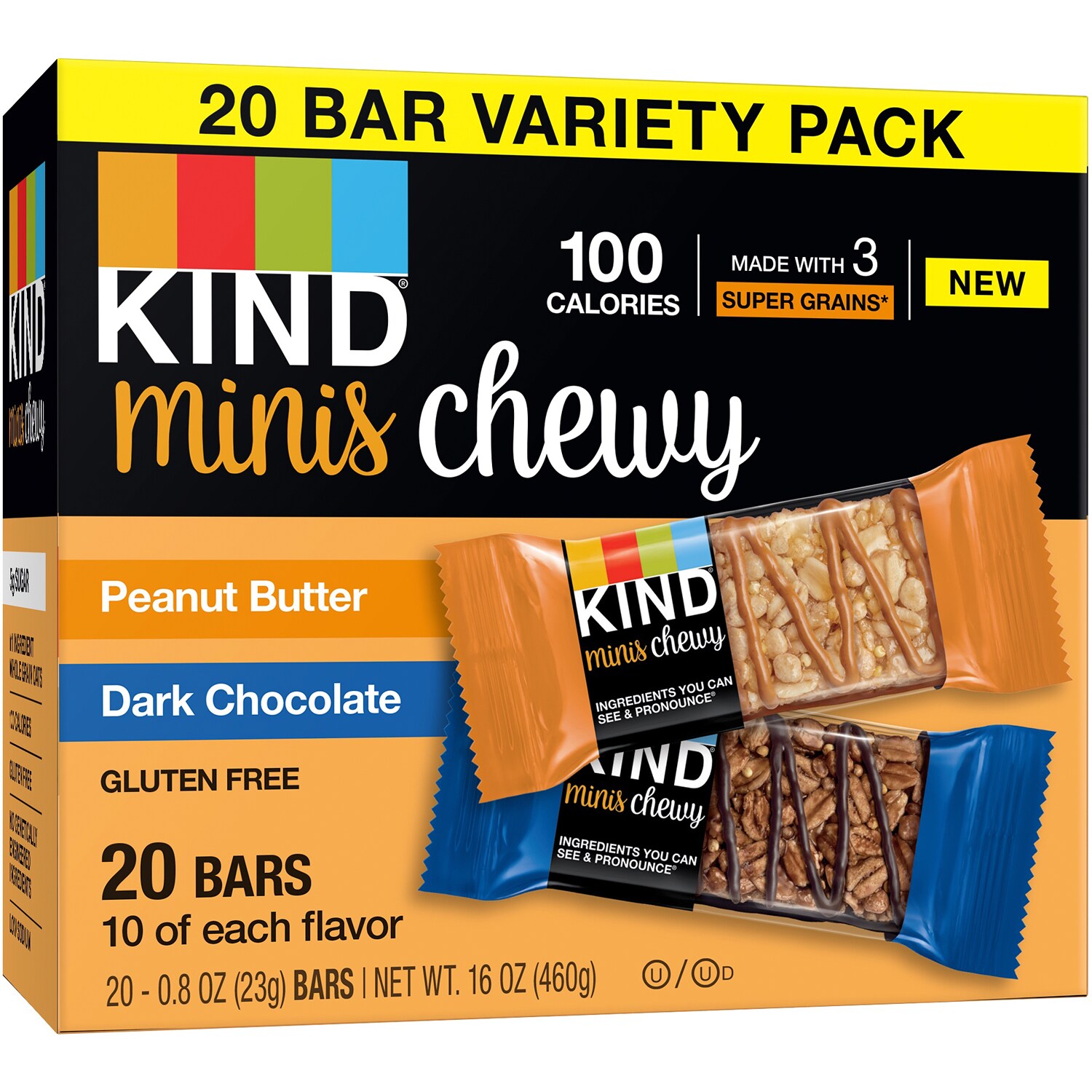 KIND Minis Chewy Variety Pack, Peanut Butter & Dark Chocolate