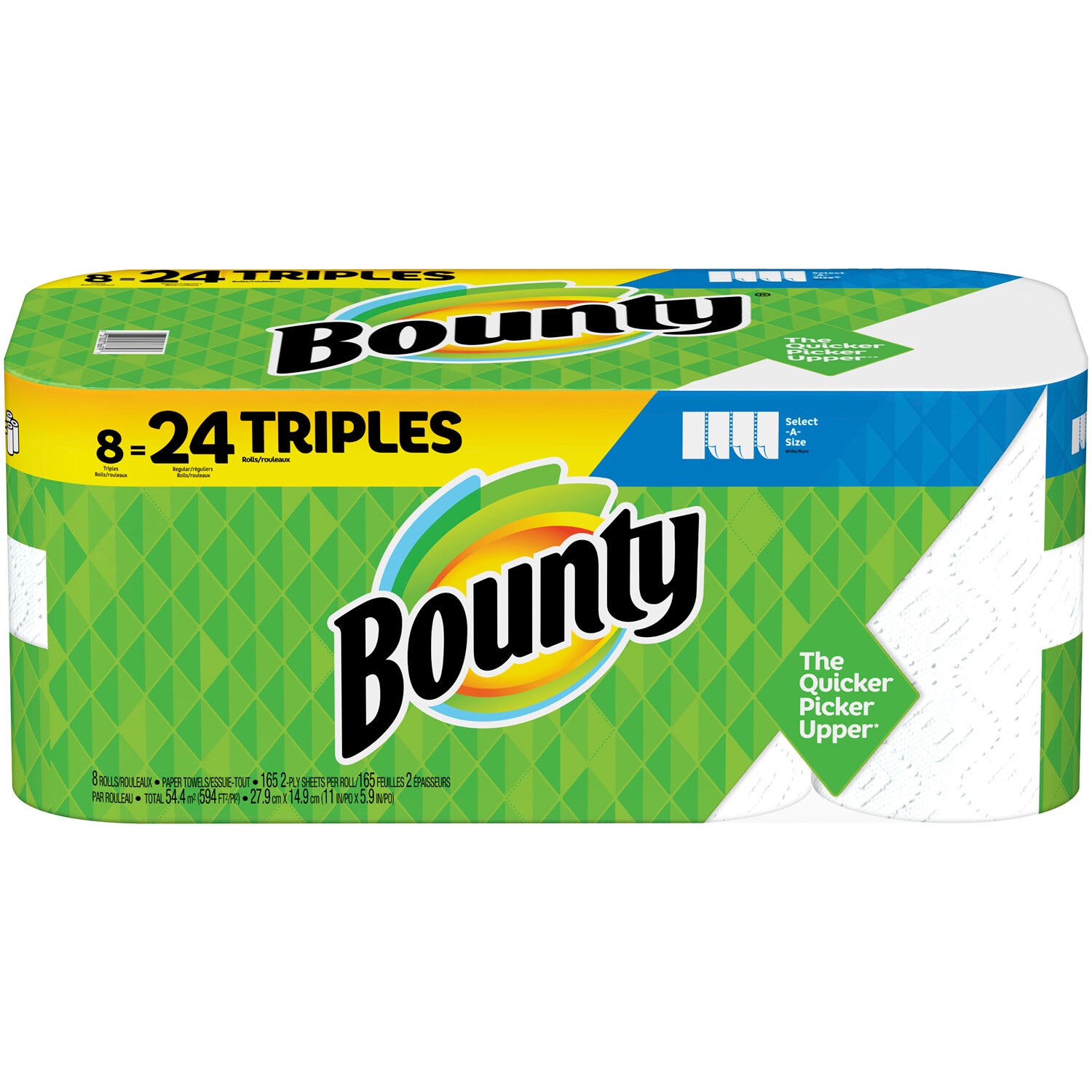 Bounty 2-Ply Triples Paper Towels, Select-a-Size