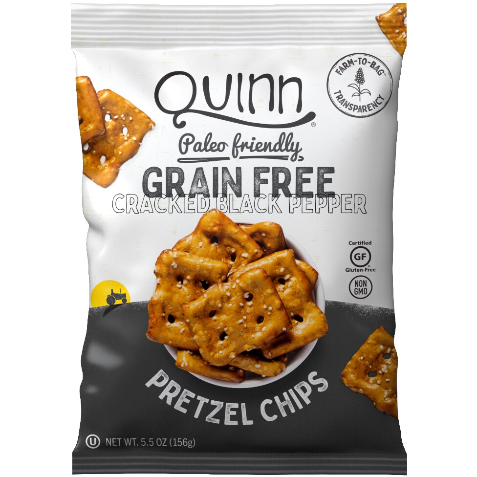 Quinn Grain Free Pretzel Chips, Cracked Black Pepper