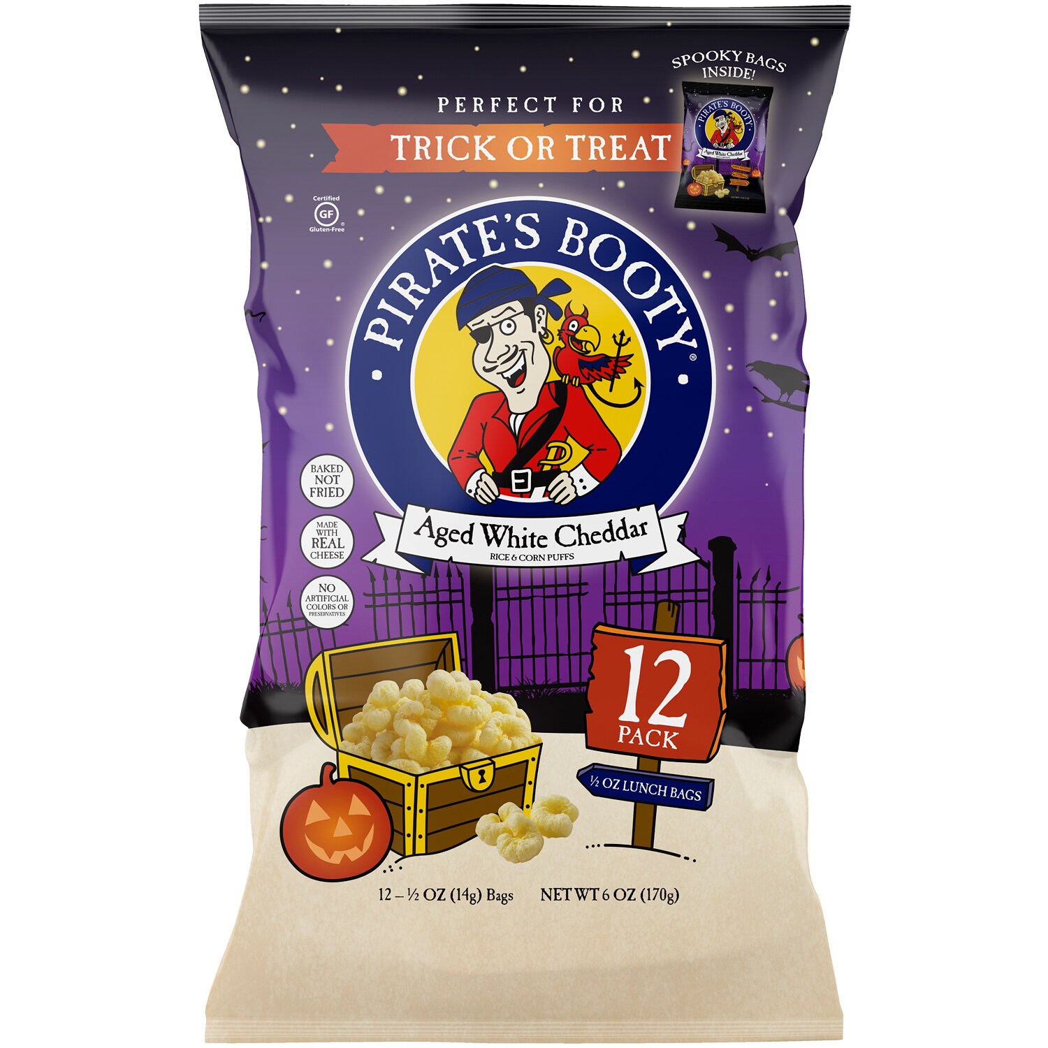 Pirate Brands Pirate's Booty Snack Packs, Aged White Cheddar