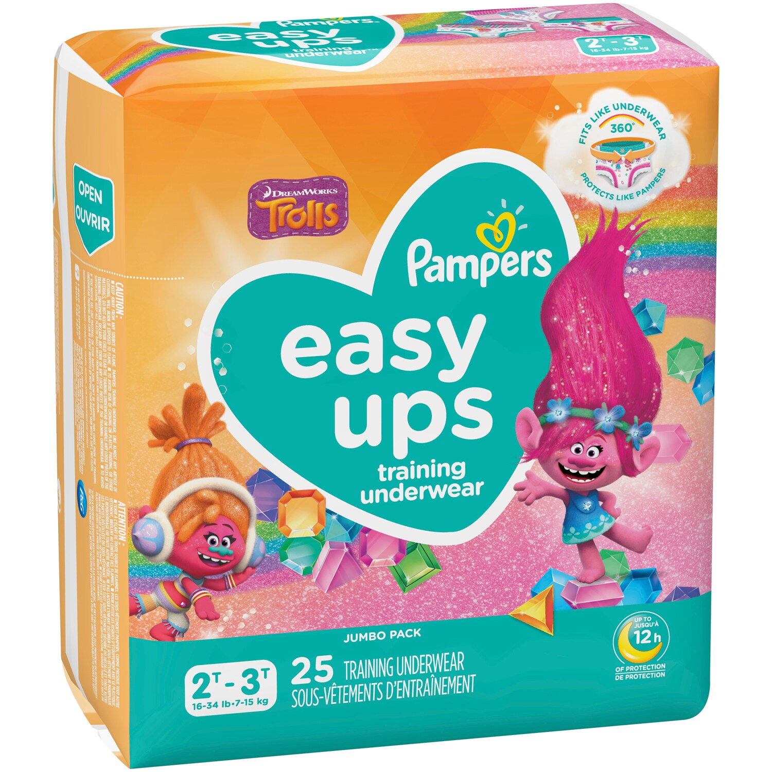 Pampers Easy Ups Training Underwear, Size 2T-3T, Girls