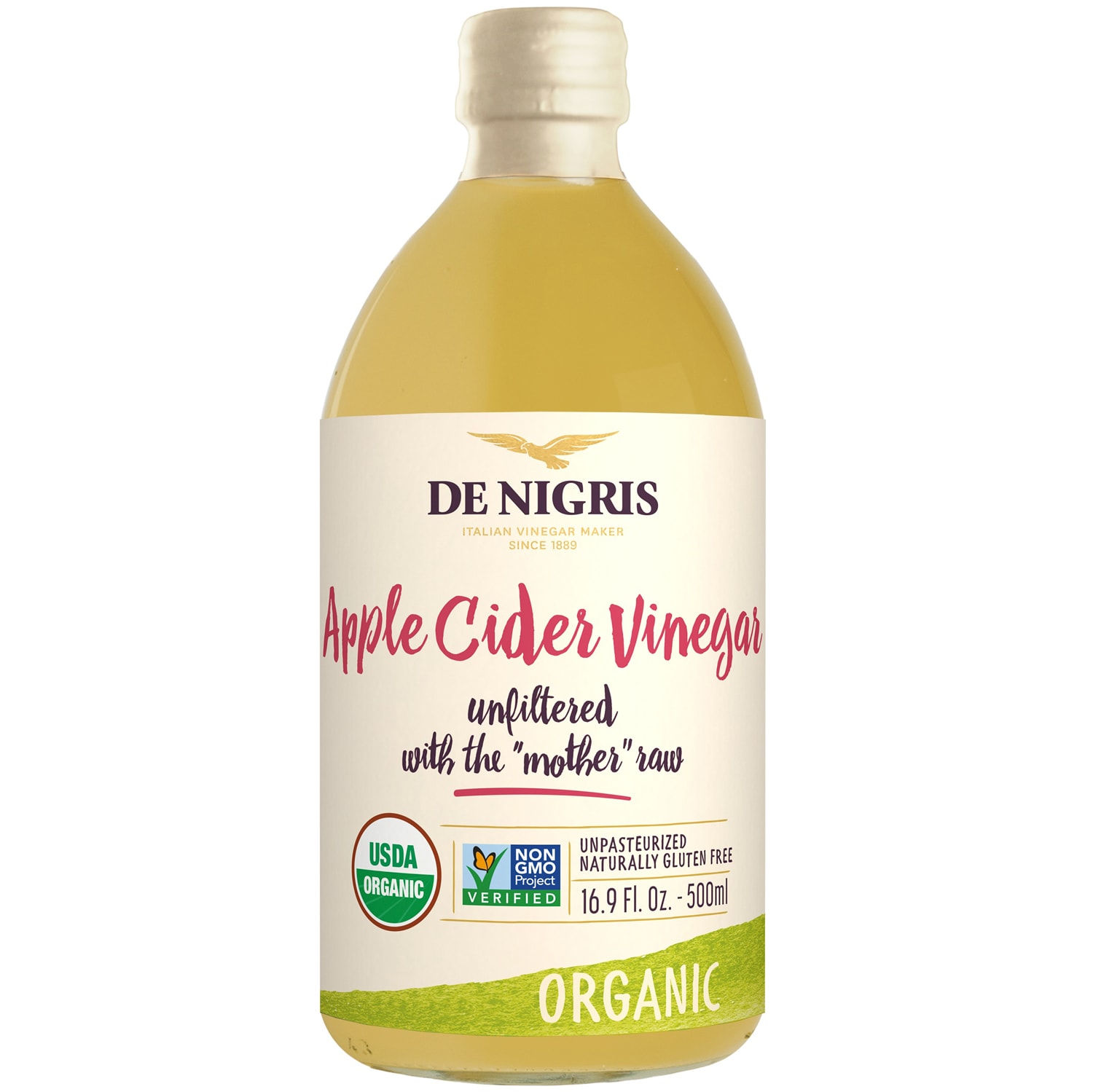 De Nigris Organic Apple Cider Vinegar, Unfiltered 