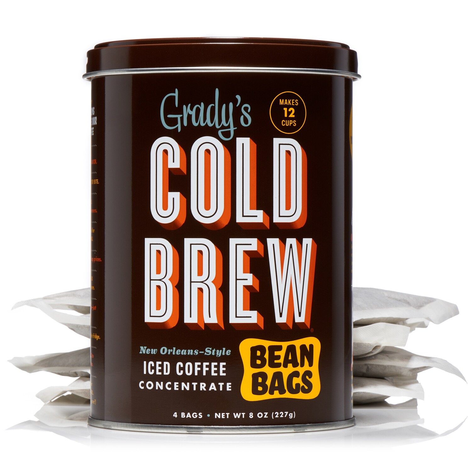 Grady's Cold Brew New Orleans-Style Iced Coffee Concentrate, Bean Bags