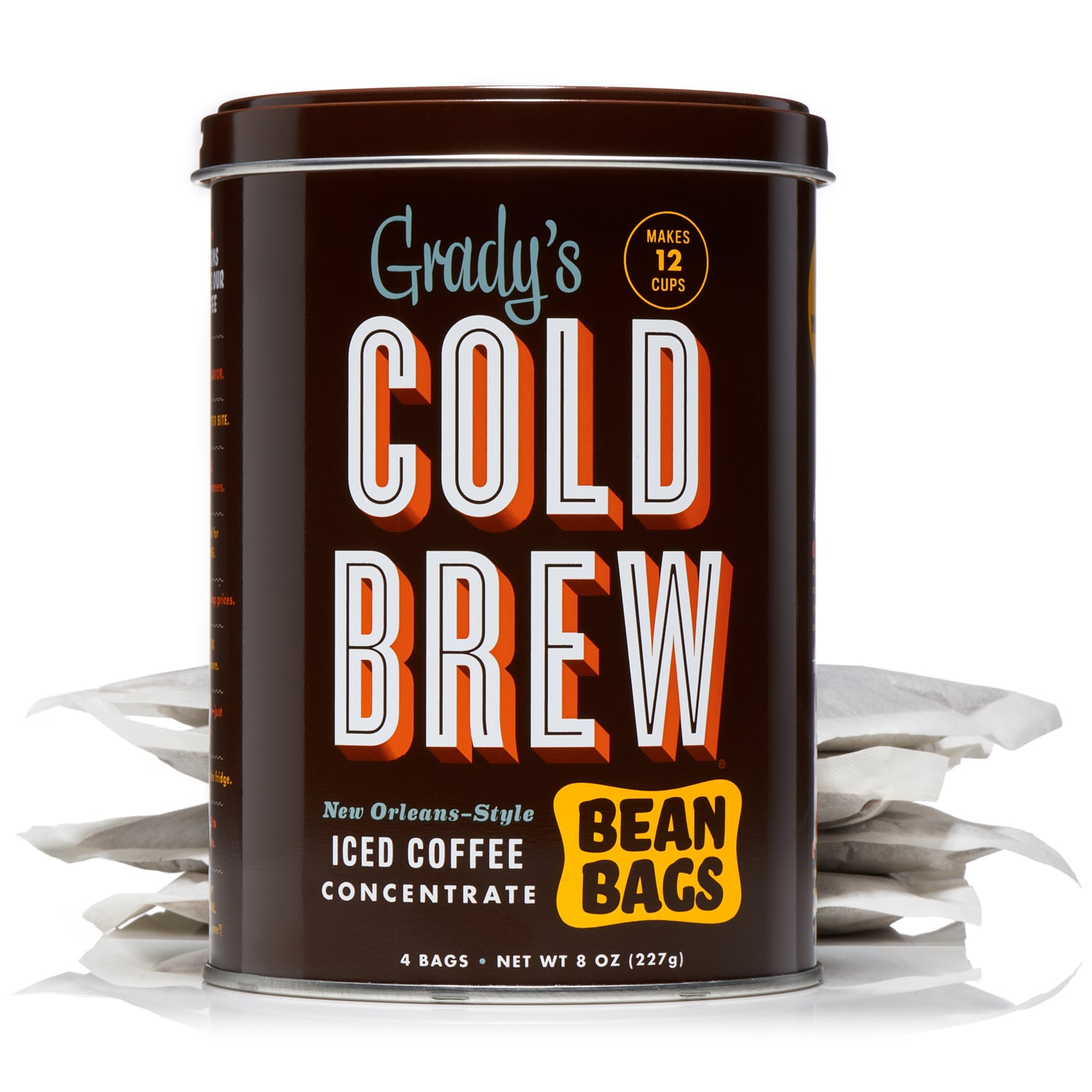 Grady's Cold Brew New Orleans-Style Iced Coffee Concentrate, Bean Bags