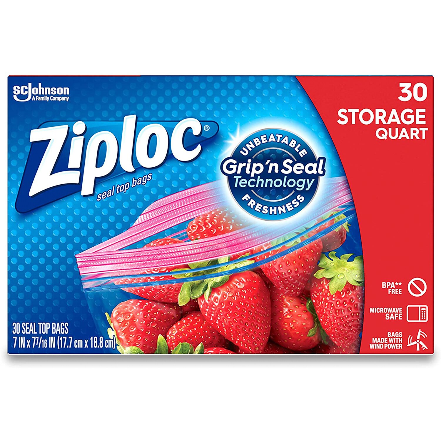 Ziploc Seal Top Quart Storage Bags