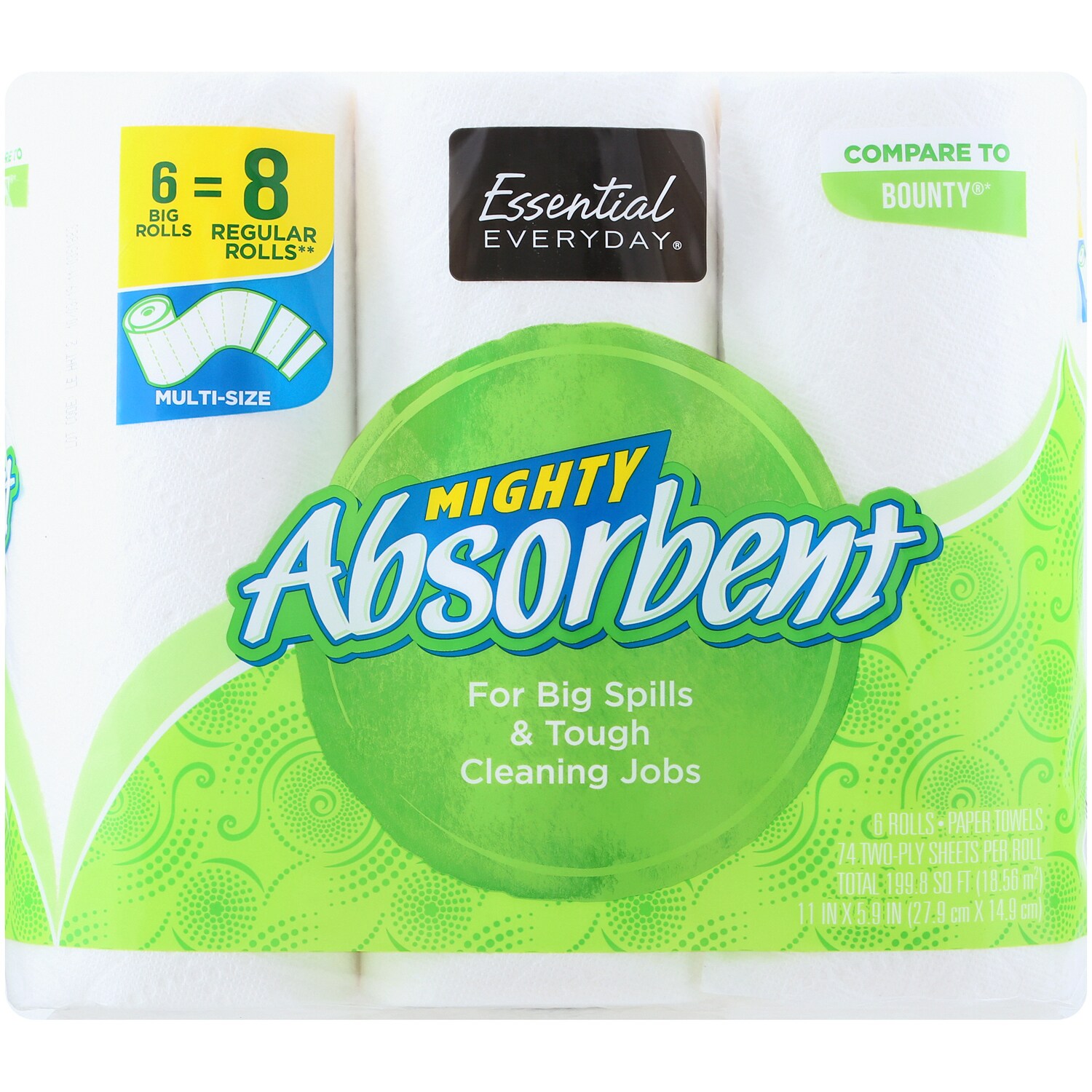Essential Everyday Mighty Absorbent 2-Ply Paper Towels, Multi-Size