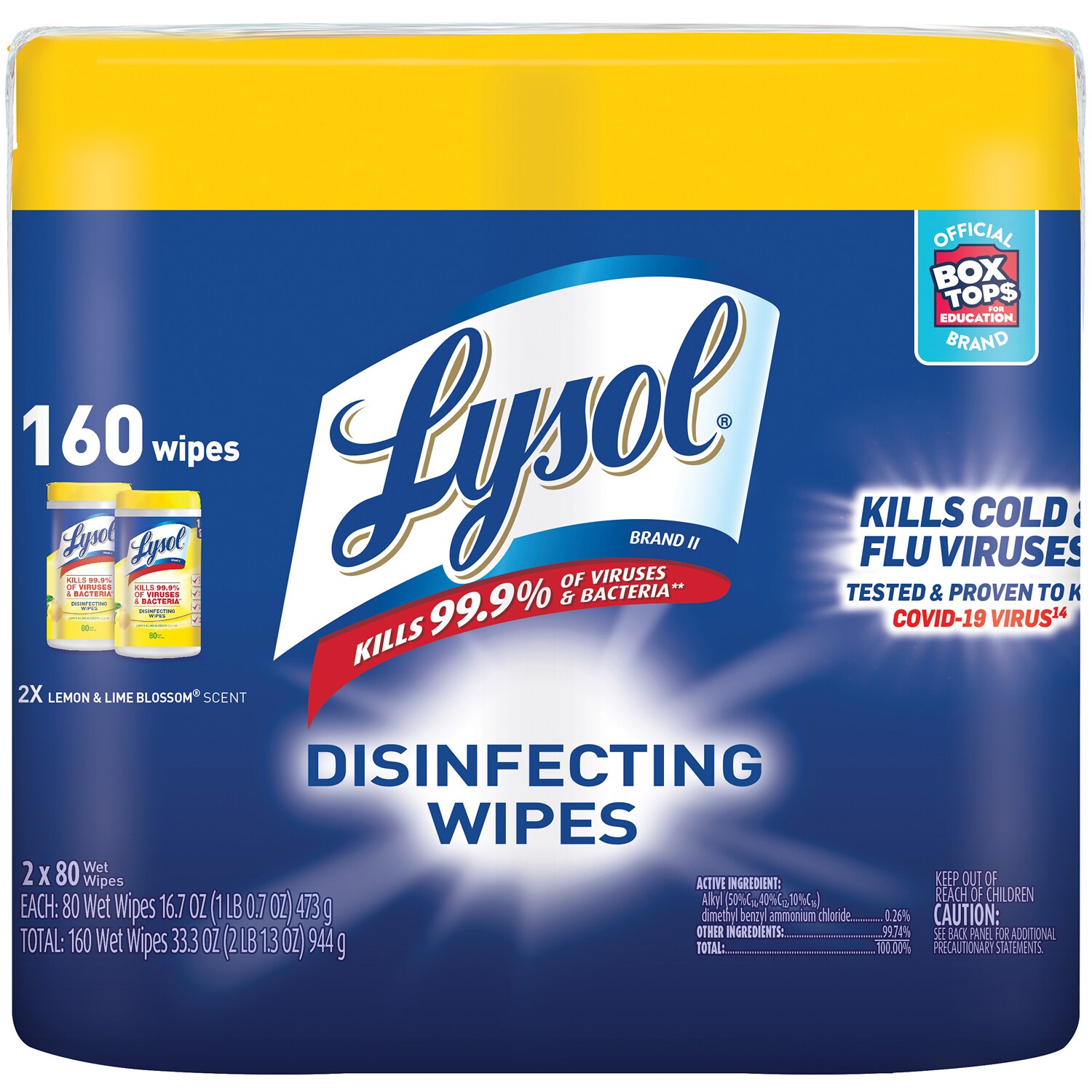 Lysol Disinfecting Wipes, Lemon and Lime Blossom Scent 