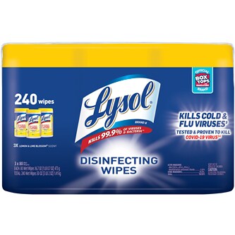 Lysol Disinfecting Wipes, Lemon and Lime Blossom Scent 
