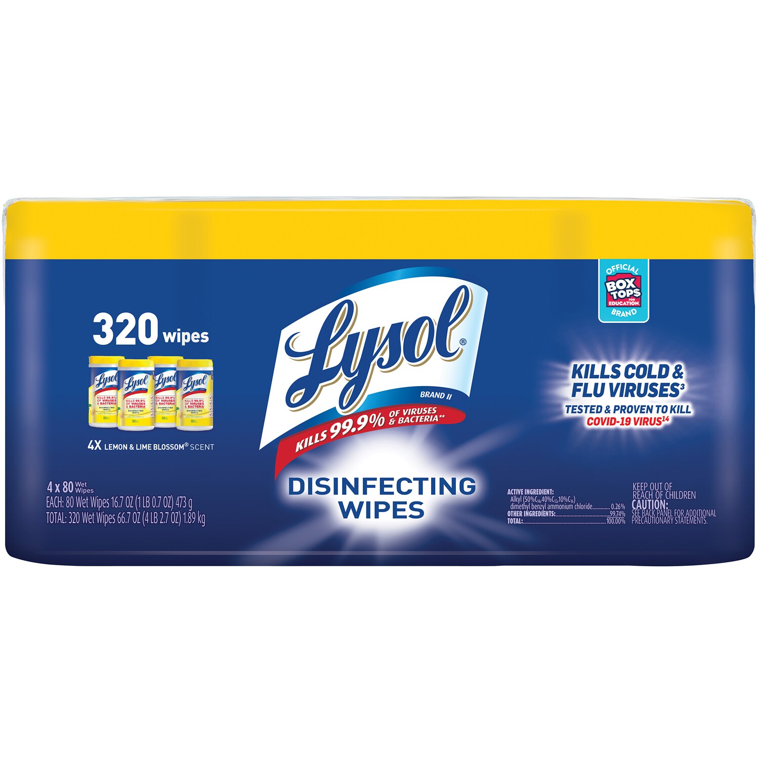 Lysol Disinfecting Wipes, Lemon and Lime Blossom Scent 