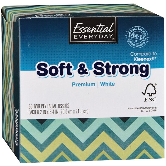 Essential Everyday 2-Ply Soft & Strong Facial Tissues