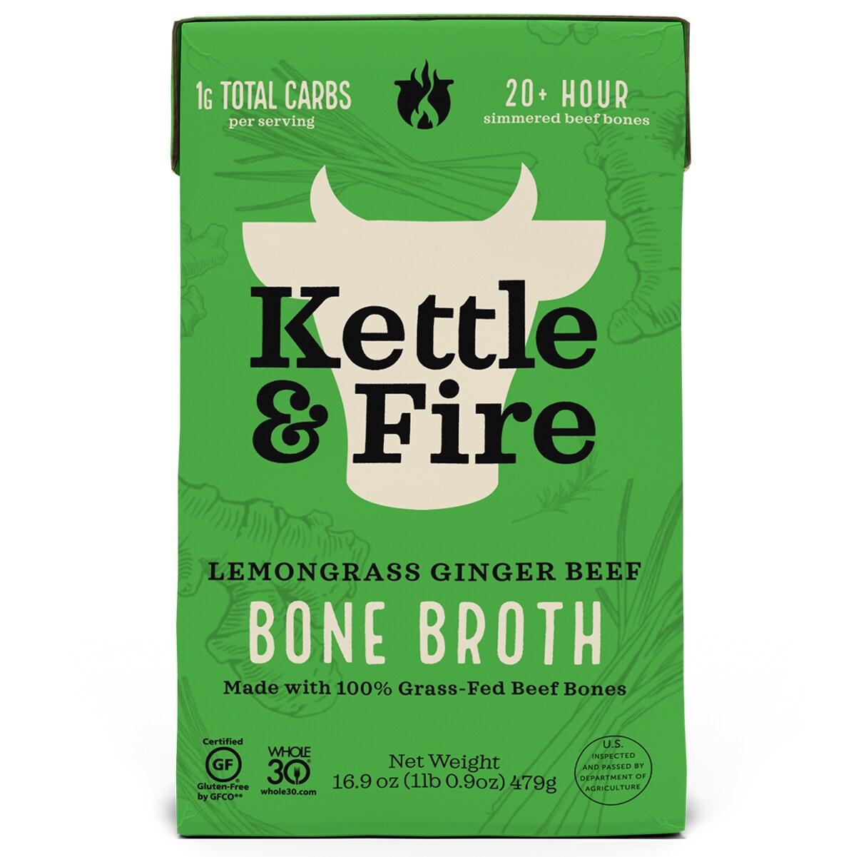 Kettle & Fire Bone Broth, Lemongrass Ginger Beef