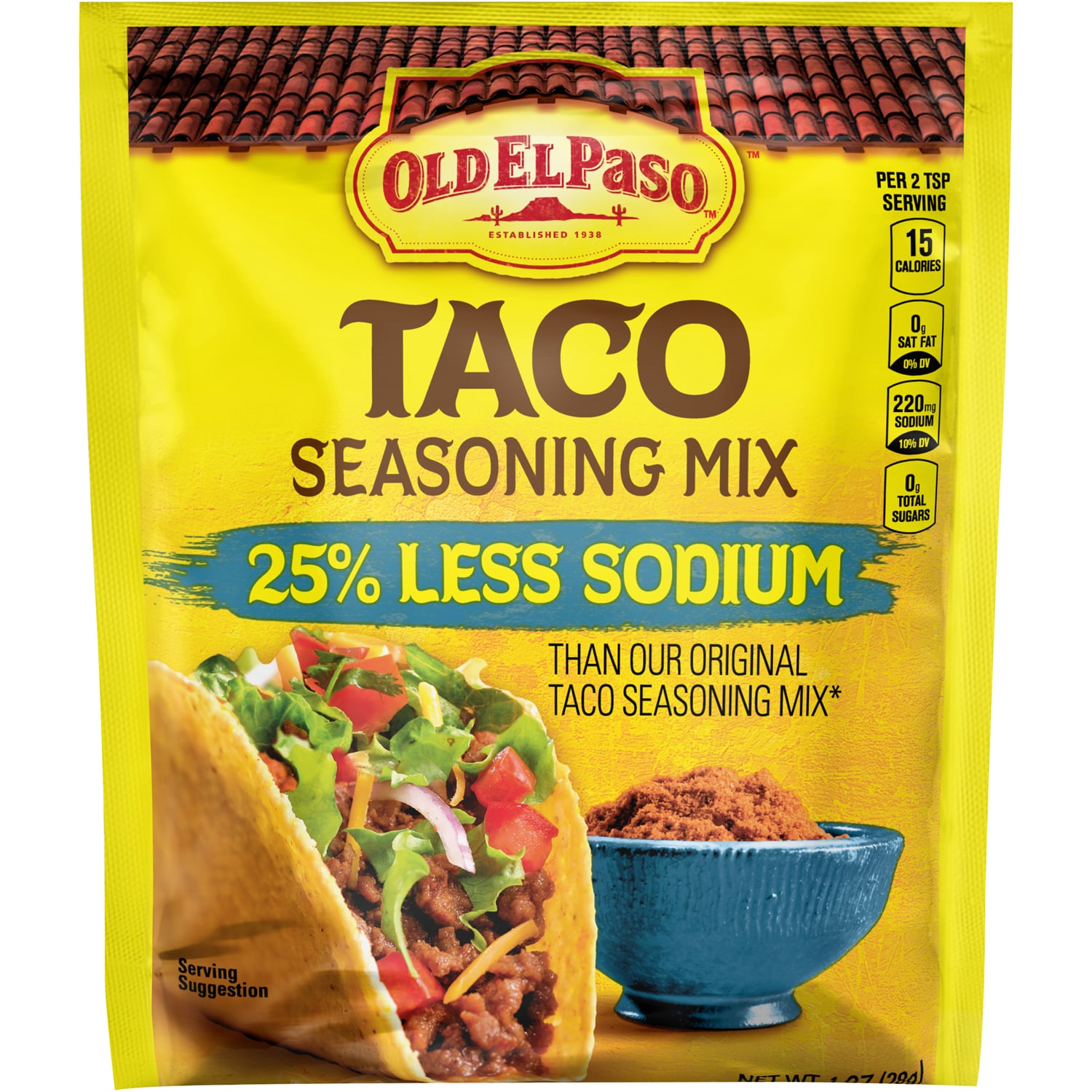 Old El Paso Taco Seasoning Mix, 25% Less Sodium