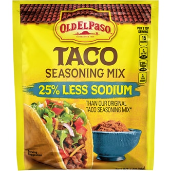 Old El Paso Taco Seasoning Mix, 25% Less Sodium