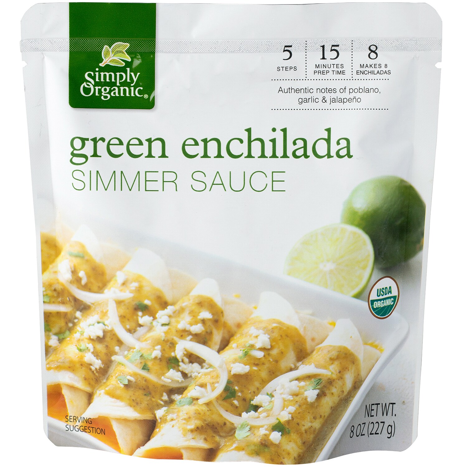 Simply Organic Simmer Sauce, Green Enchilada