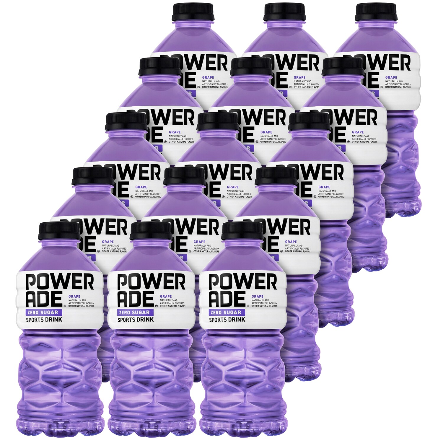 Powerade Zero Sports Drink, Grape, Plastic Bottles