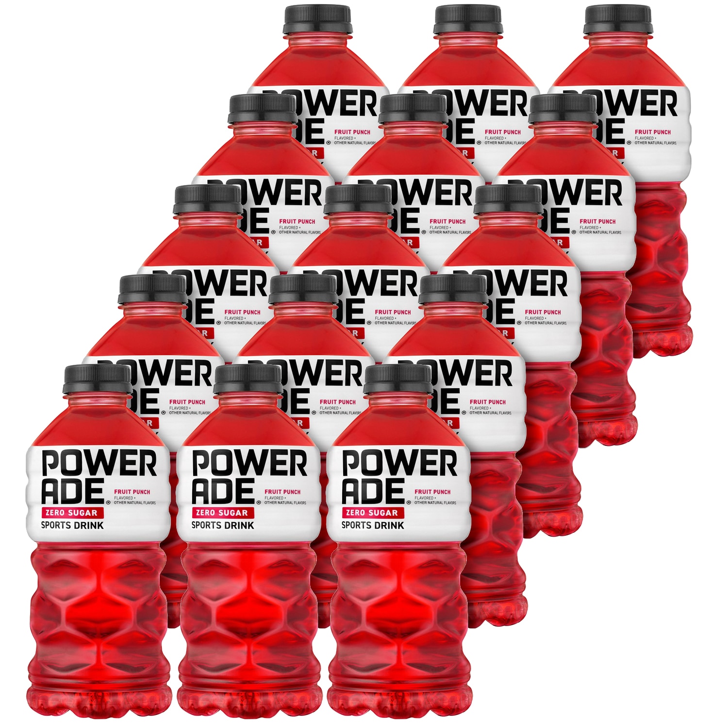 Powerade Zero Sports Drink, Fruit Punch, Plastic Bottles