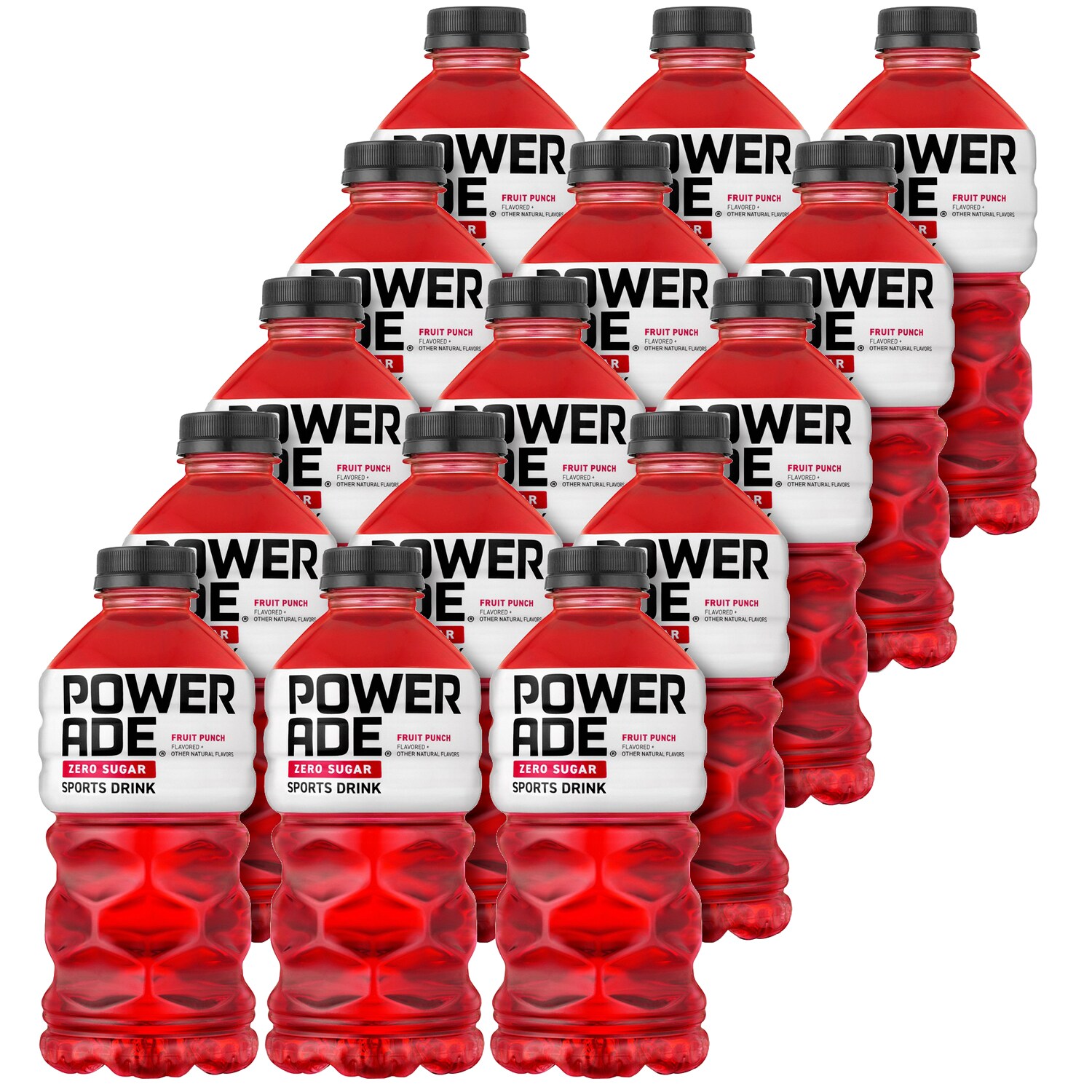 Powerade Zero Sports Drink, Fruit Punch, Plastic Bottles