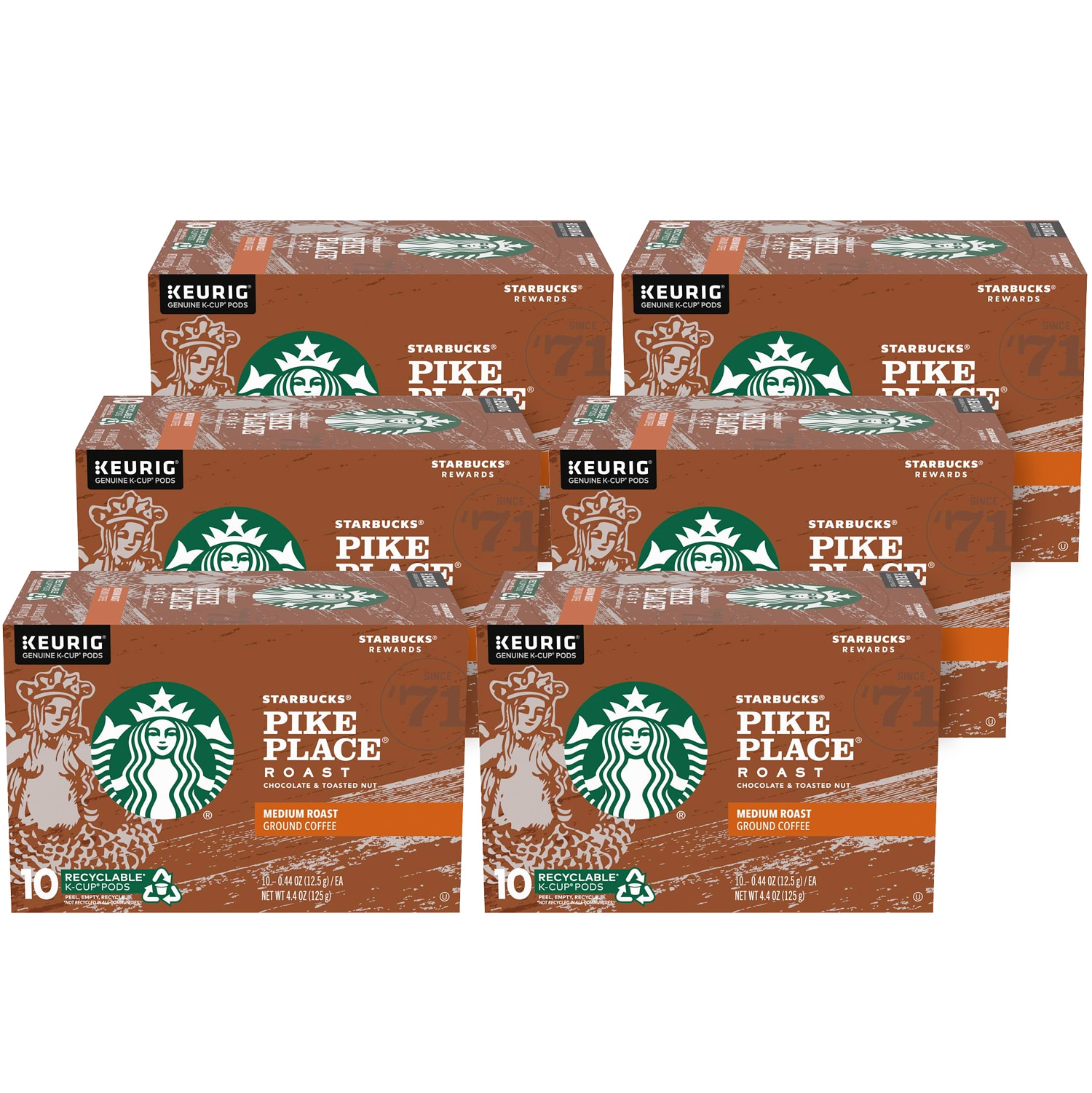 Starbucks Medium Pike Place Roast, K-Cups, Case