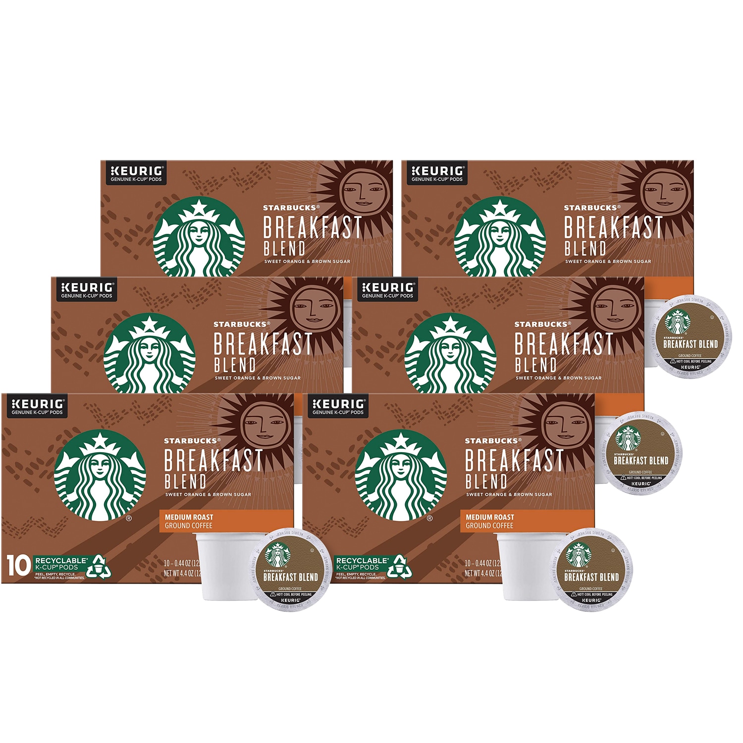 Starbucks Medium Breakfast Blend, K-Cups, Case