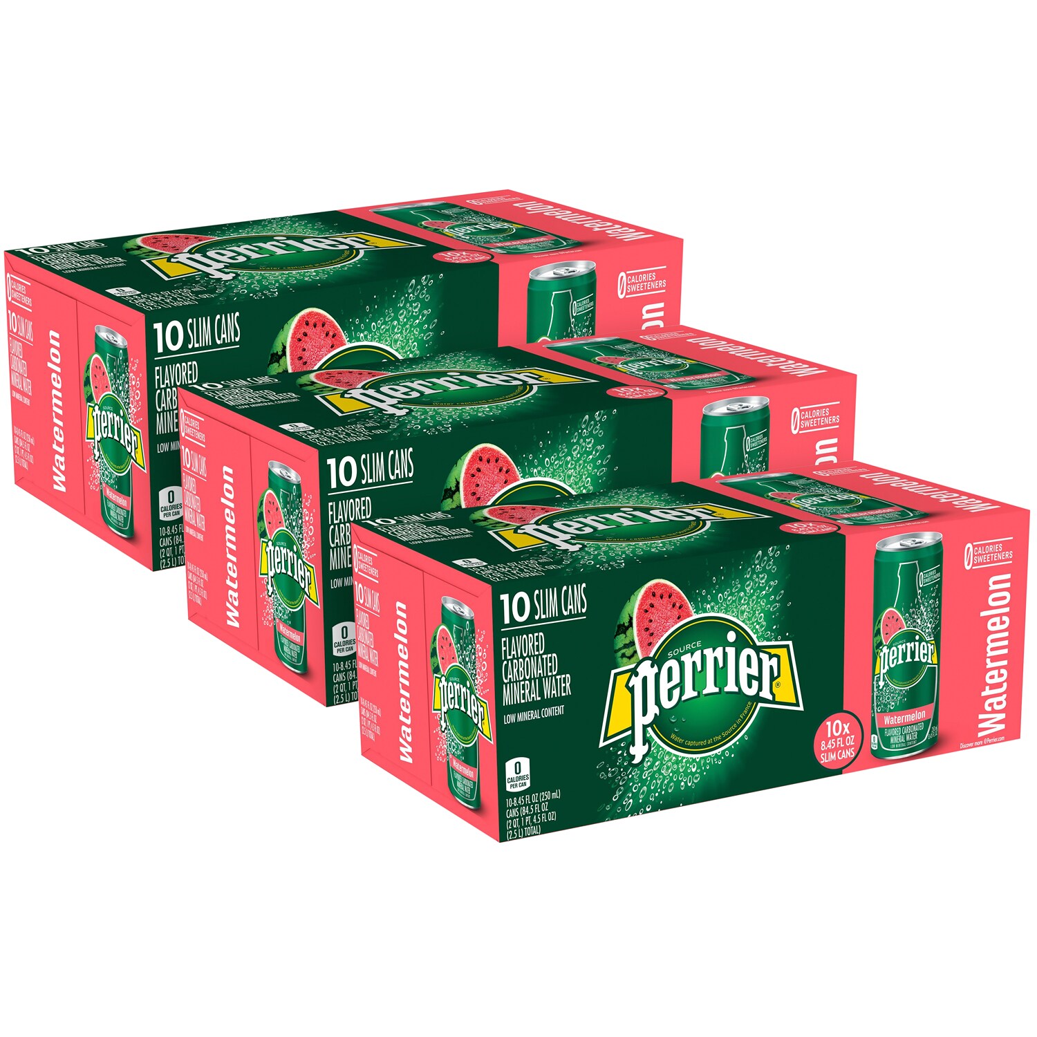 Perrier Sparkling Natural Mineral Water, Watermelon, Cans