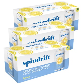 Spindrift Sparkling Water, Lemon, Cans