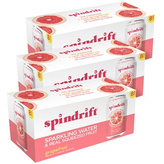 Spindrift Sparkling Water, Grapefruit, Cans
