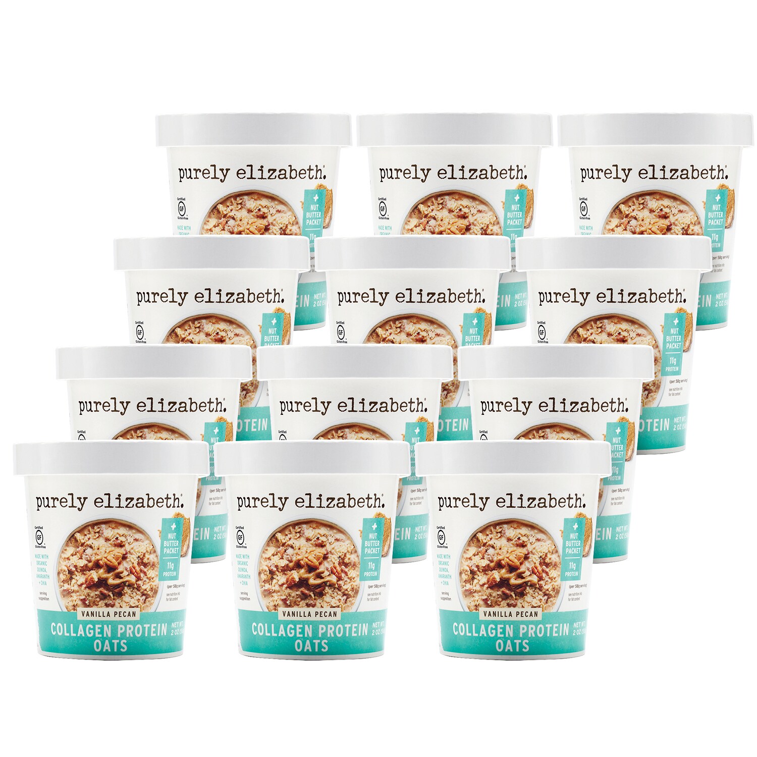 Purely Elizabeth Collagen Protein Oats, Vanilla Pecan