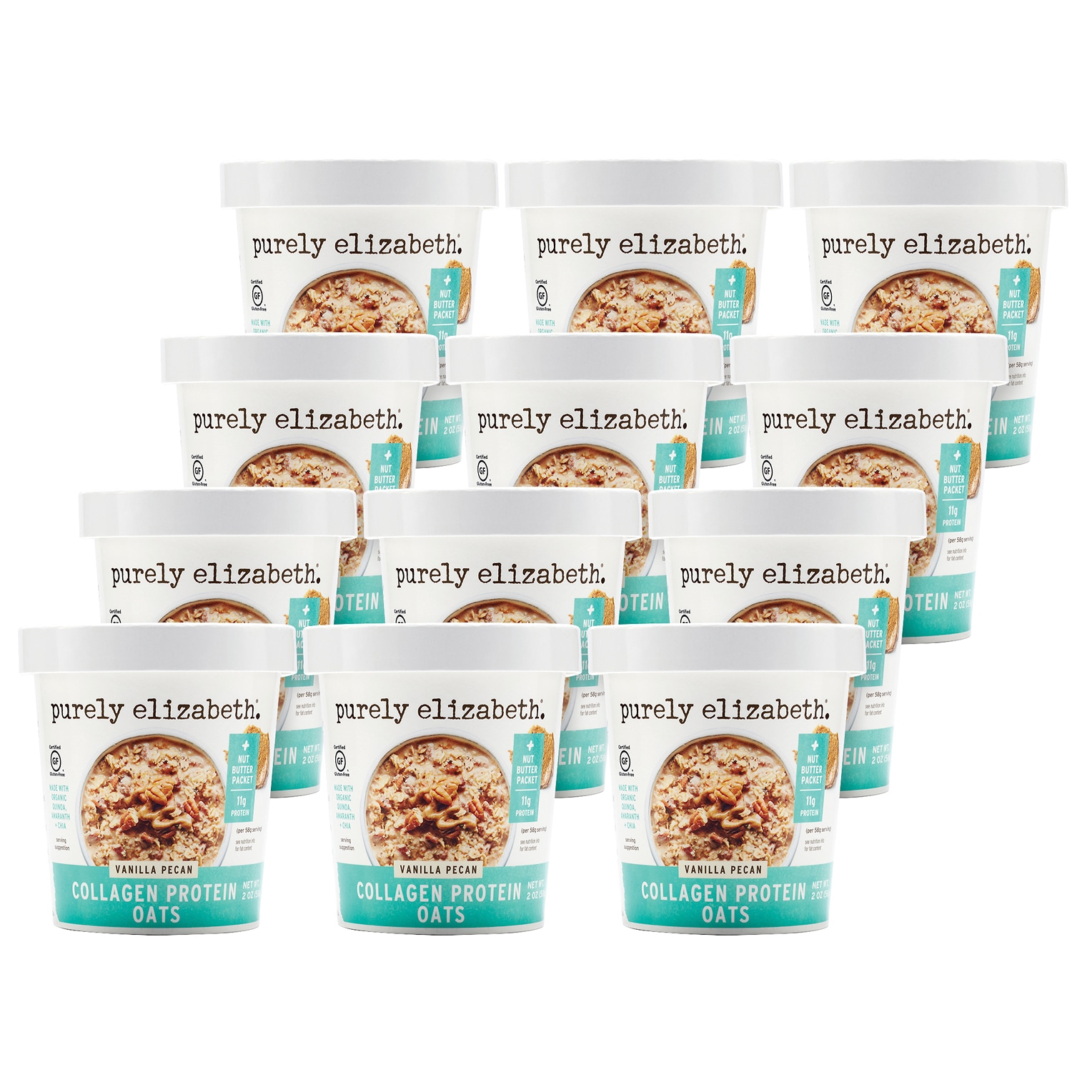 Purely Elizabeth Collagen Protein Oats, Vanilla Pecan