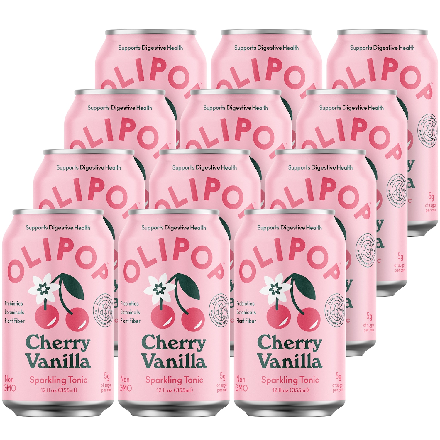 Olipop Sparkling Tonic, Cherry Vanilla, Cans