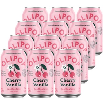 Olipop Sparkling Tonic, Cherry Vanilla, Cans