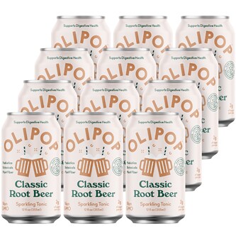 Olipop Sparkling Tonic, Classic Root Beer, Cans