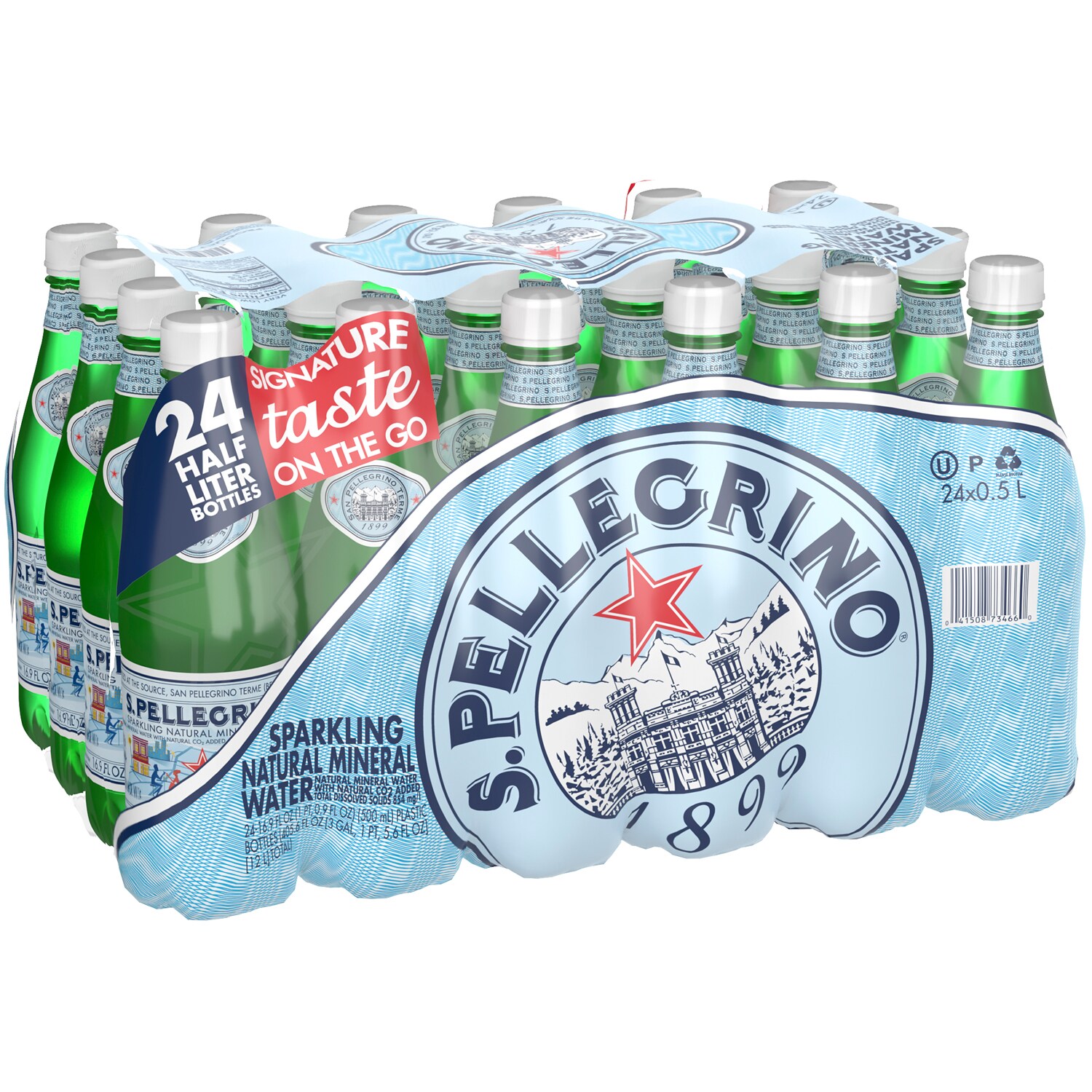 S.Pellegrino Sparkling Natural Mineral Water, Plastic Bottles