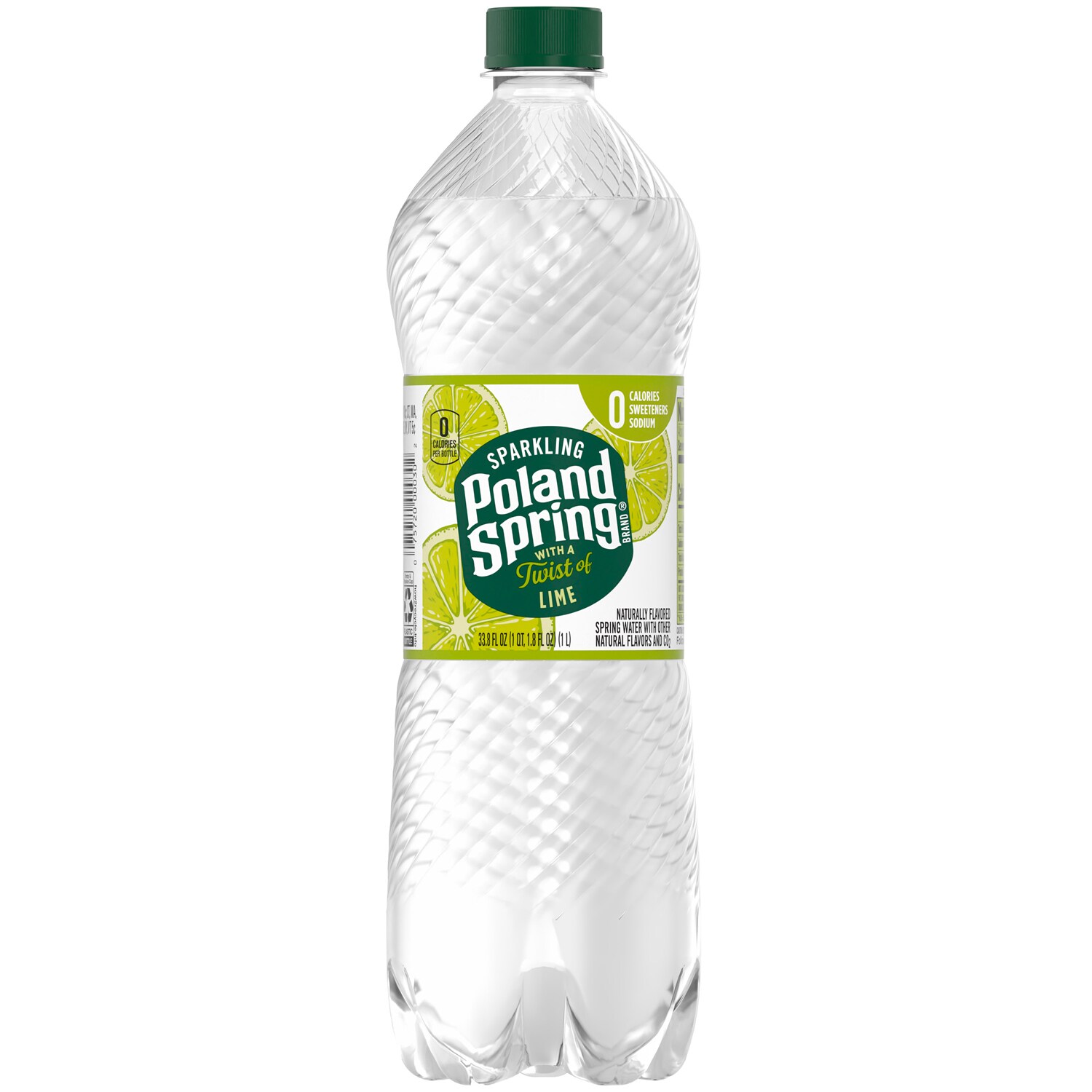 Poland Spring Sparkling Natural Spring Water, Zesty Lime, Plastic Bottle
