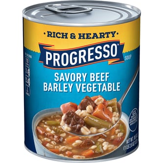 Progresso Rich & Hearty Soup, Savory Beef Barley Vegetable