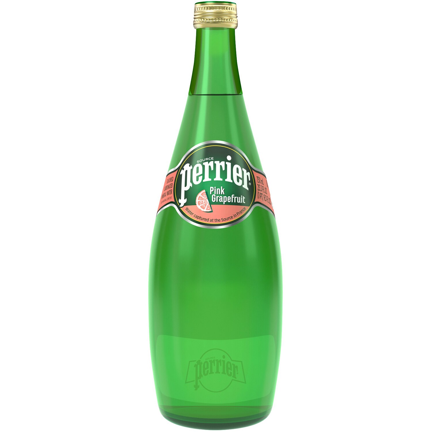 Perrier Sparkling Natural Mineral Water, Pink Grapefruit, Glass Bottle