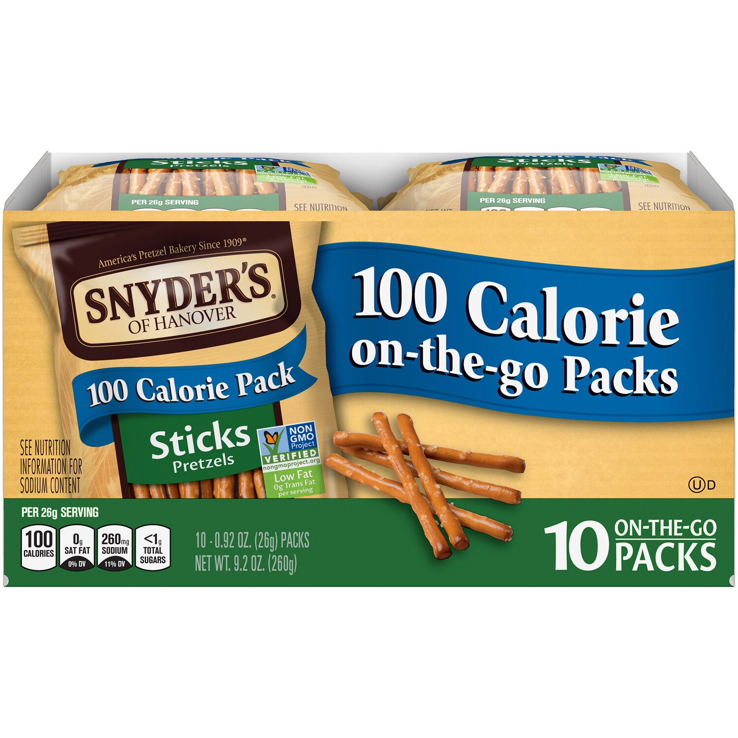 Snyder's of Hanover 100-Calorie Pretzel Packs, Sticks