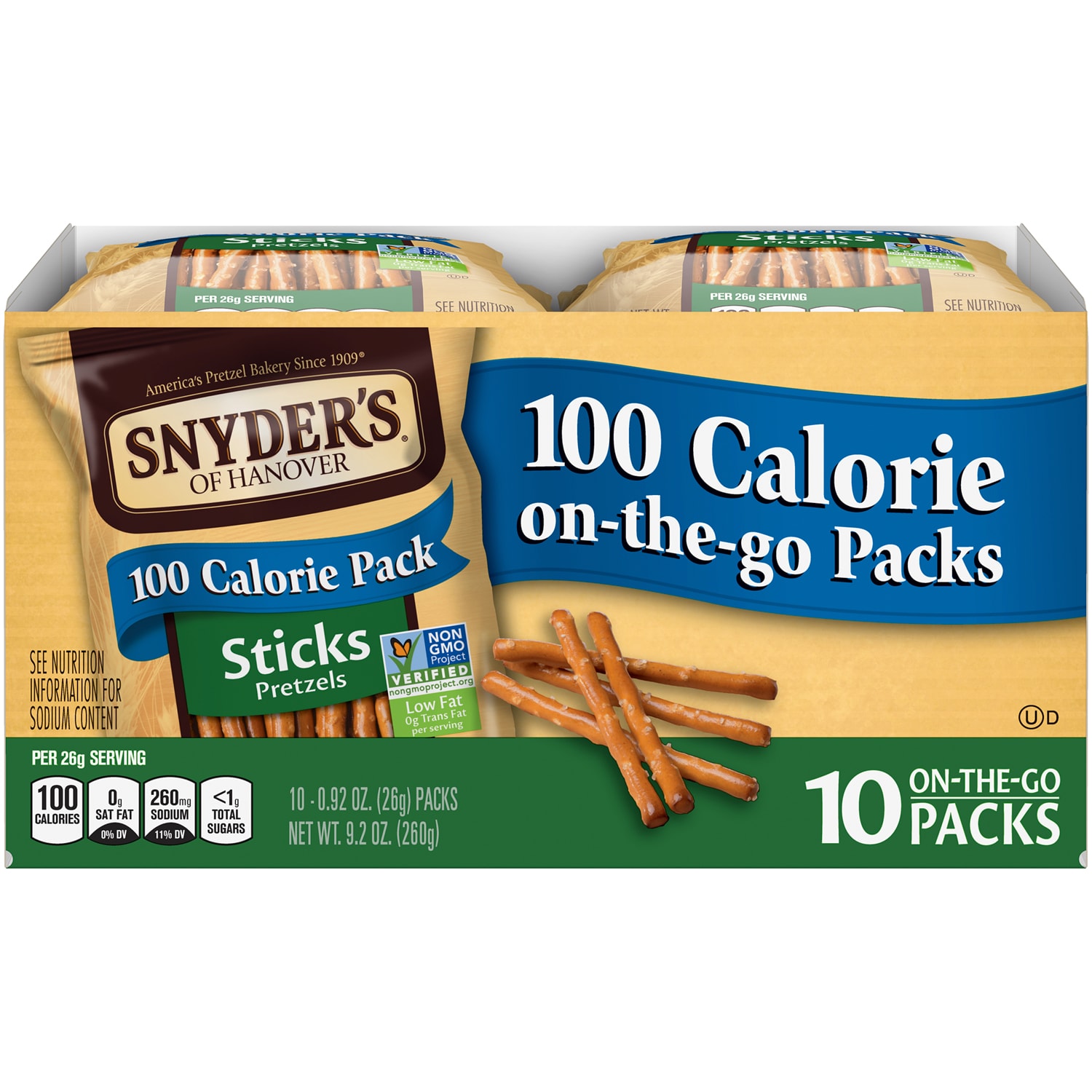 Snyder's of Hanover 100-Calorie Pretzel Packs, Sticks