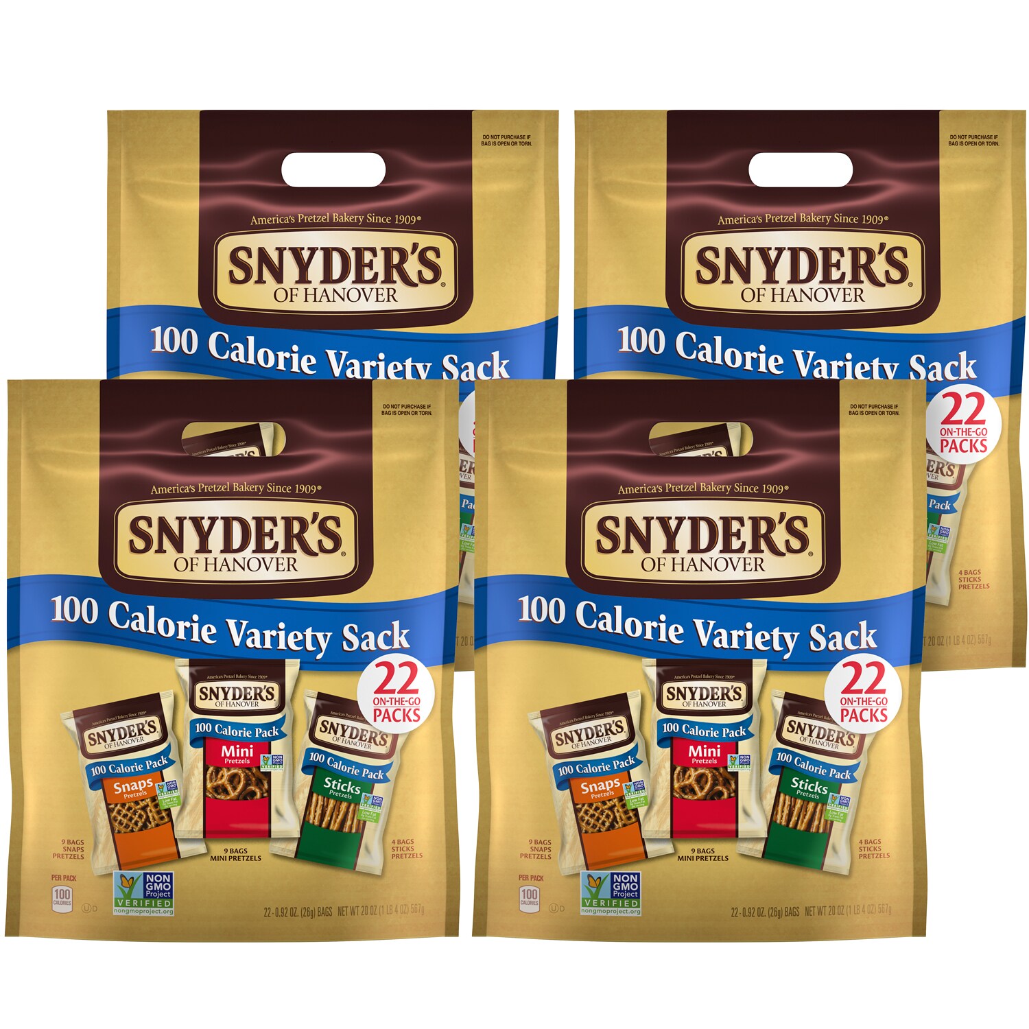 Snyder's of Hanover 100 Calorie Variety Sack, Case