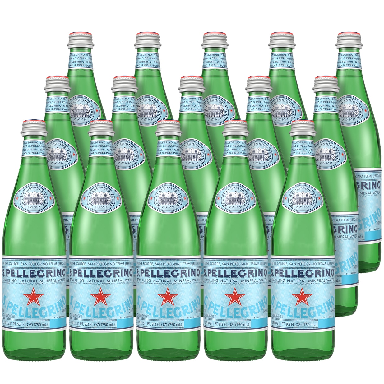S.Pellegrino Sparkling Natural Mineral Water, Glass Bottles