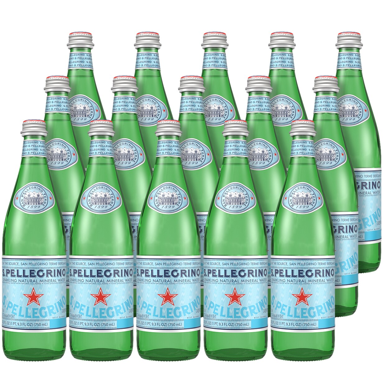 S.Pellegrino Sparkling Natural Mineral Water, Glass Bottles