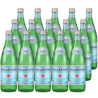 S.Pellegrino Sparkling Natural Mineral Water, Glass Bottles