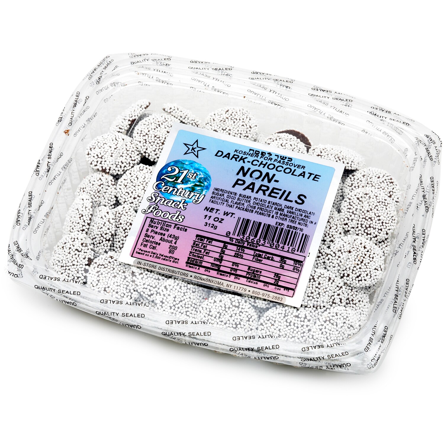 21st Century Snack Foods Dark Chocolate Non-Pareils