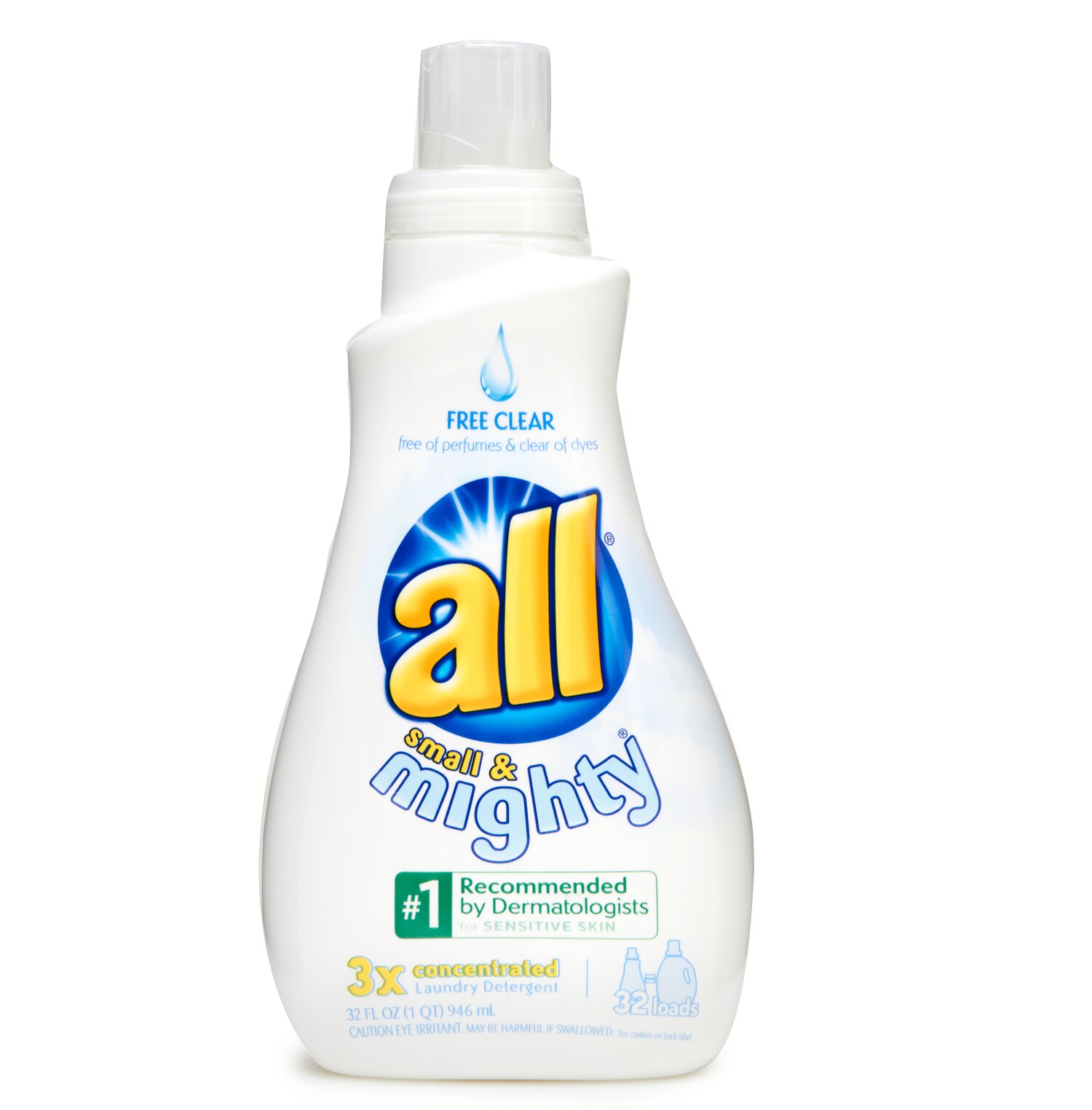 All Small and Mighty 3X Concentrated Laundry Detergent, Free & Clear