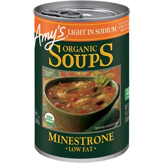 Amy's Organic Light-in-Sodium Low-Fat Soup, Minestrone