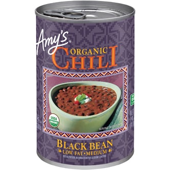 Amy's Organic Low Fat Chili, Black Bean Medium