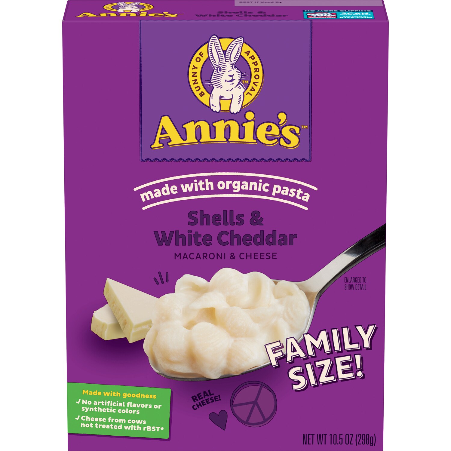 Annie's Macaroni & Cheese, Shells & White Cheddar, Family Size