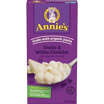 Annie's Macaroni & Cheese, Shells & White Cheddar