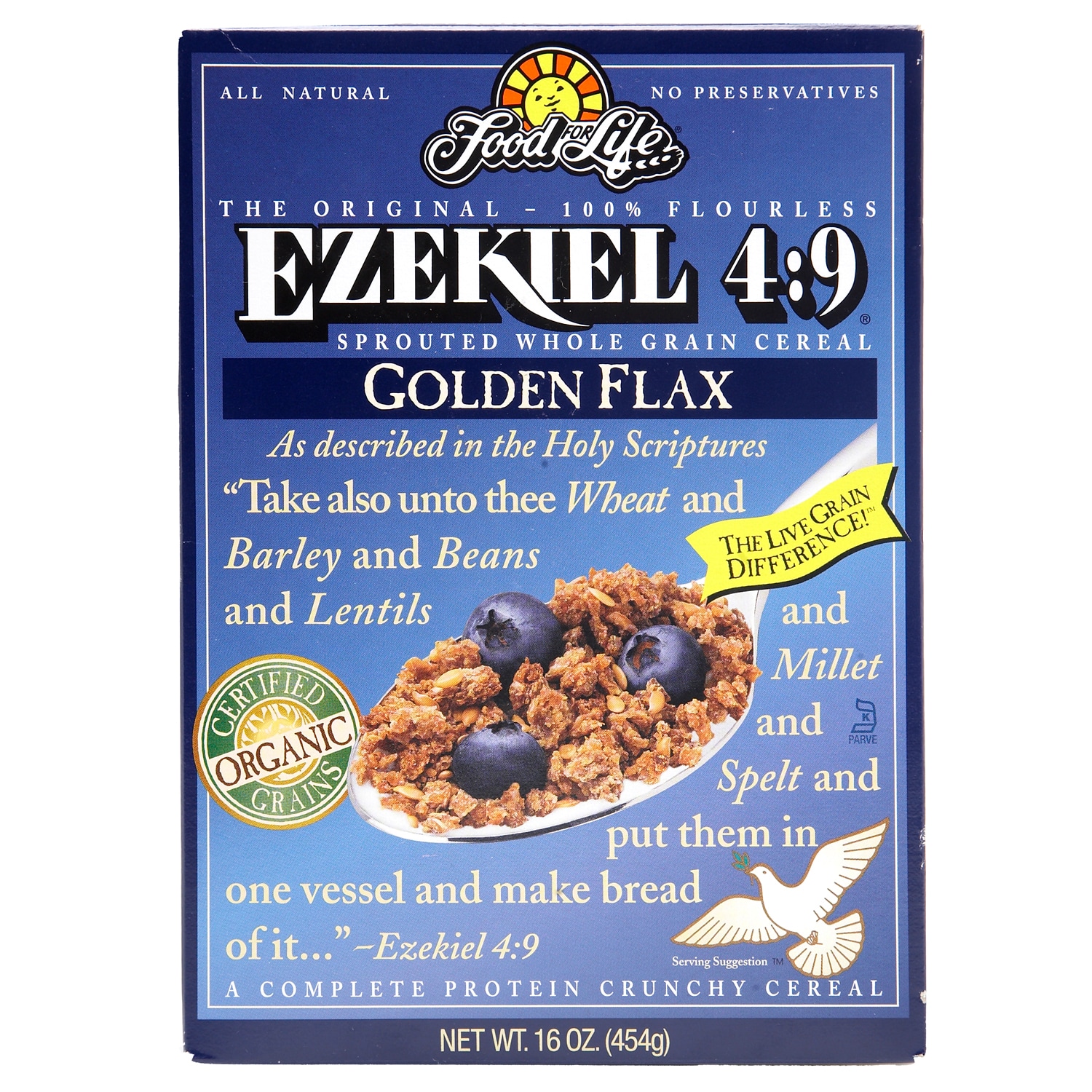 Food for Life Ezekiel 4:9 Organic Sprouted Whole Grain Cereal, Golden Flax